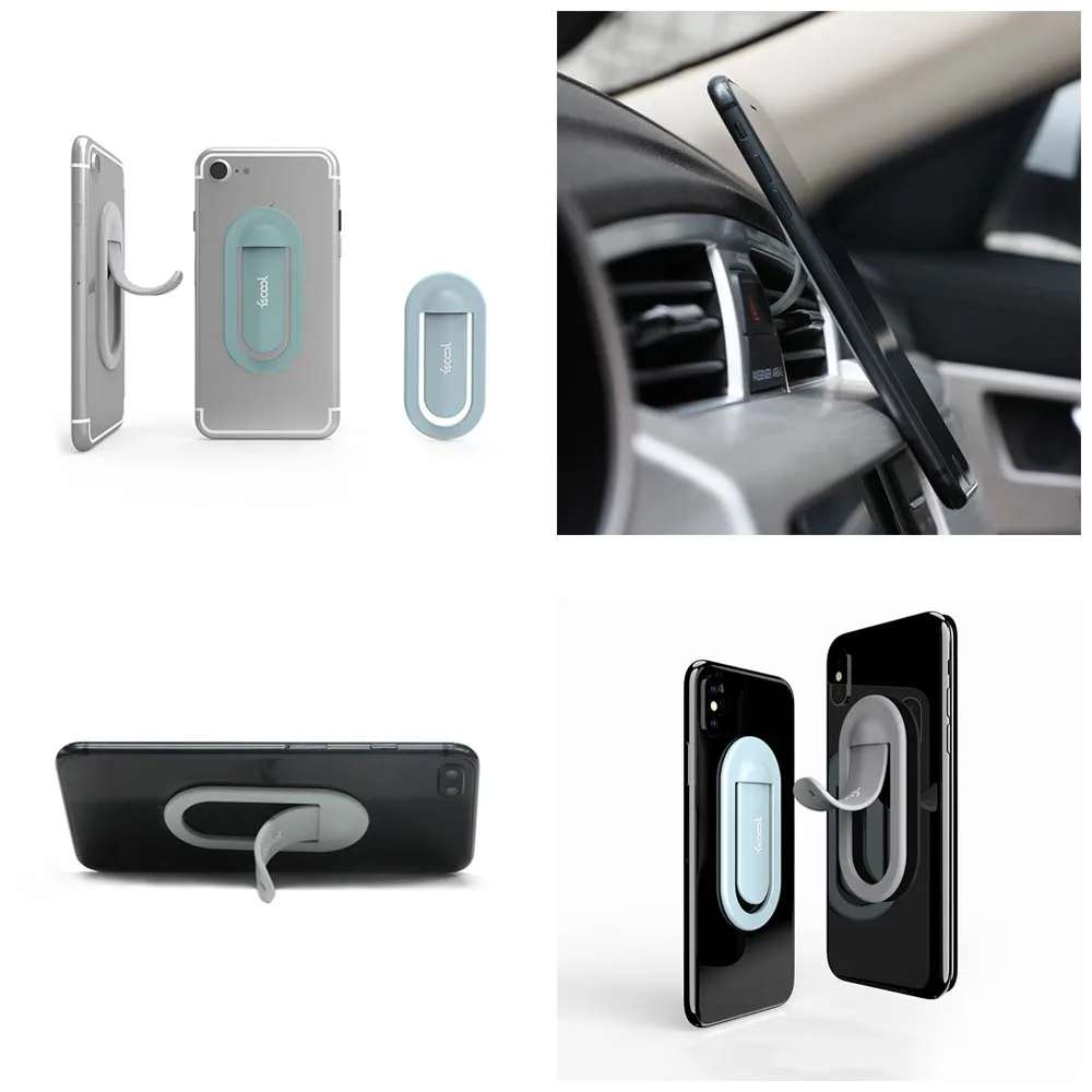 Support Smartphone Silicone fscool M1 Plus (Bureau et Voiture) Noir — vue 2