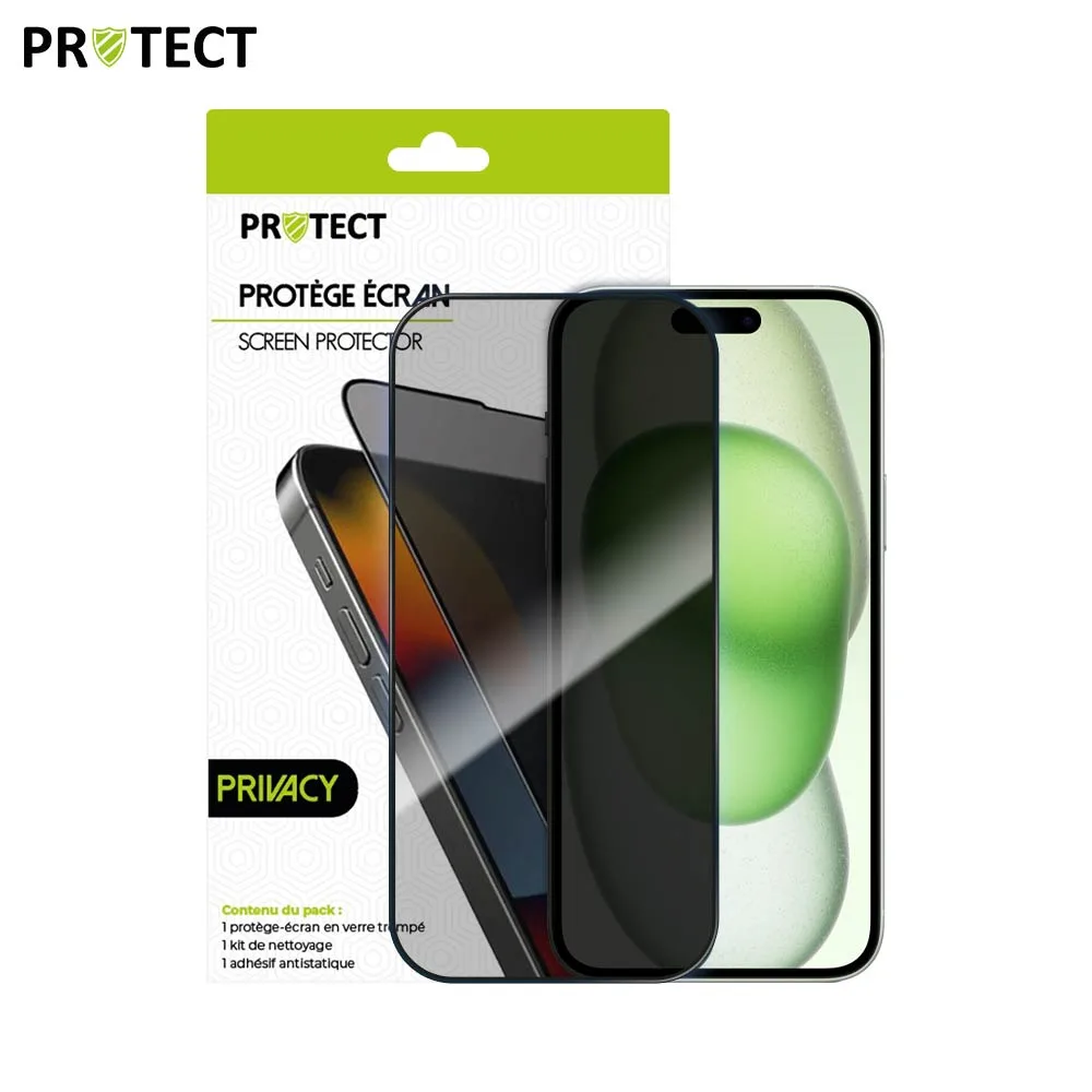 Verre Trempé PRIVACY PROTECT pour Apple iPhone 15 Transparent — vue 2