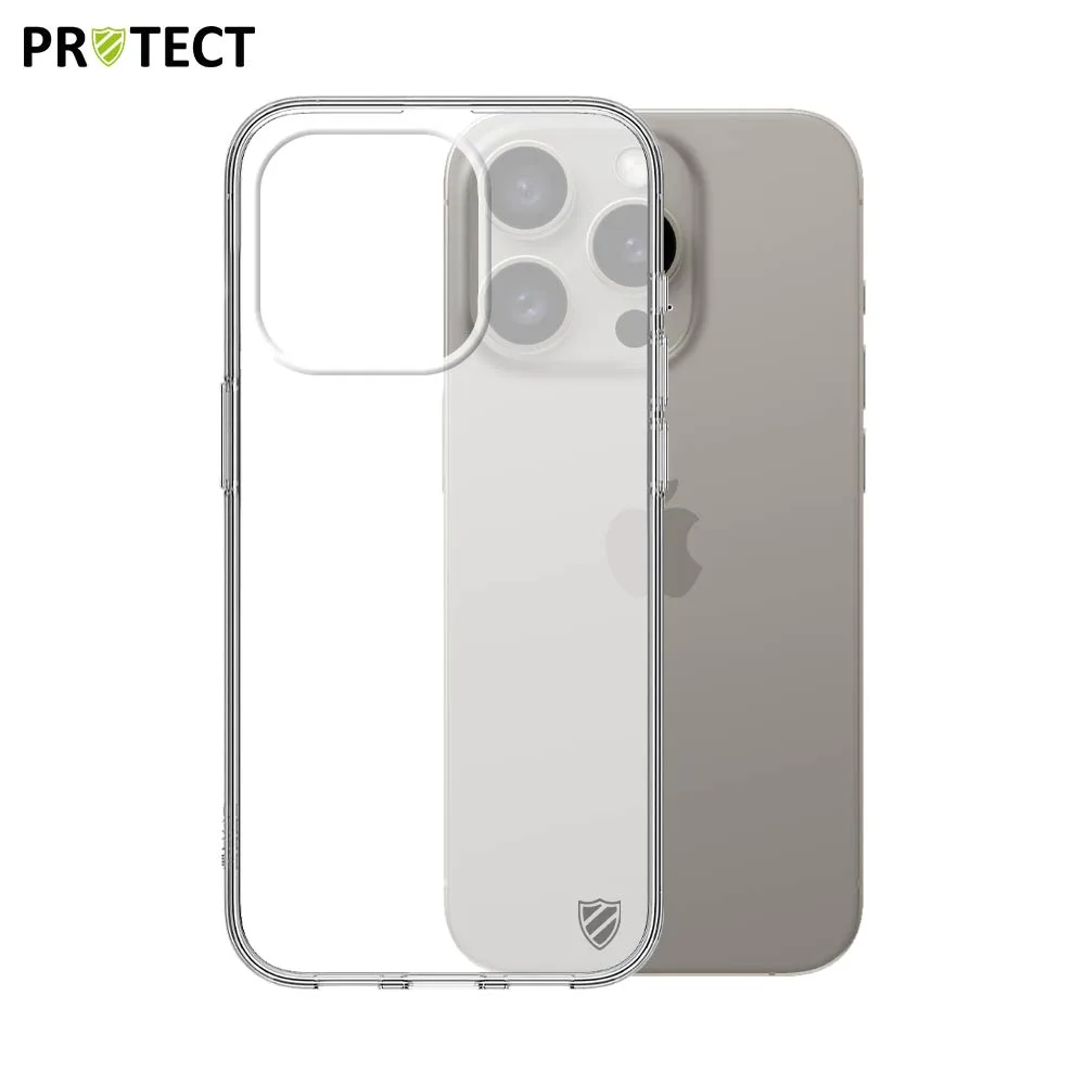 Coque Silicone PROTECT pour Apple iPhone 15 Pro Transparent