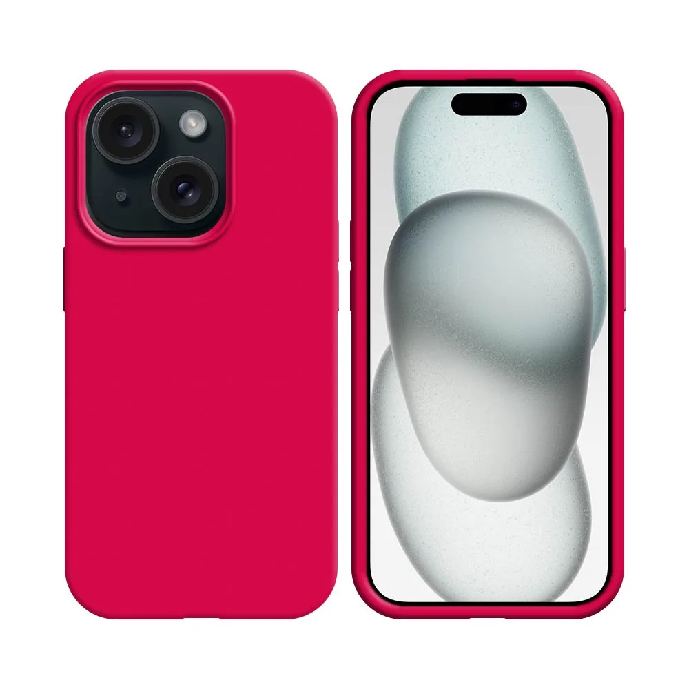 Coque Silicone Compatible pour Apple iPhone 15 Plus (#56) Rose Vif