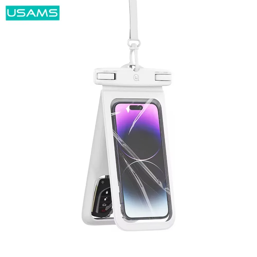 Pochette de Protection Étanche Usams YD014 à Double Poche IP68 Blanc