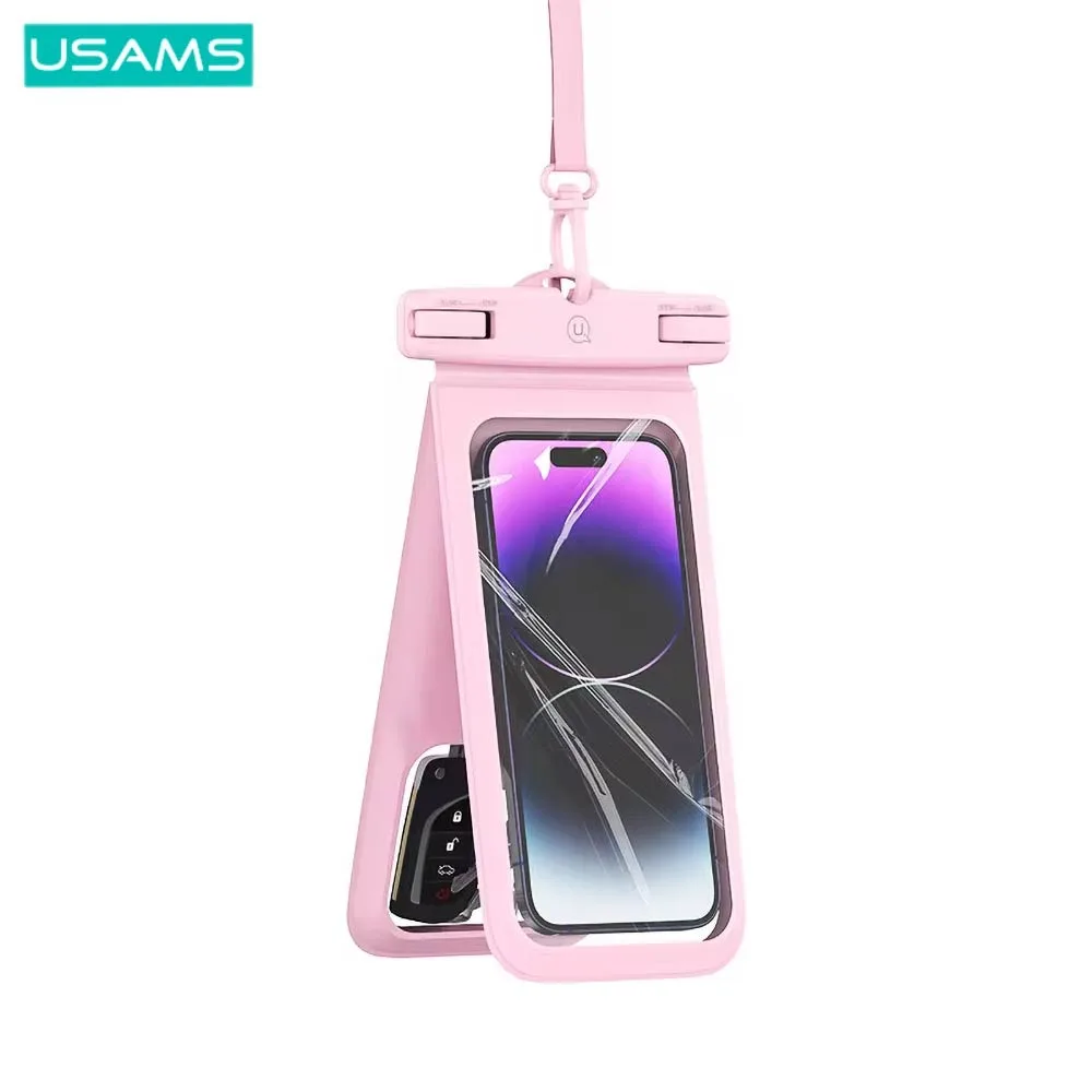 Pochette de Protection Étanche Usams YD014 à Double Poche IP68 Rose