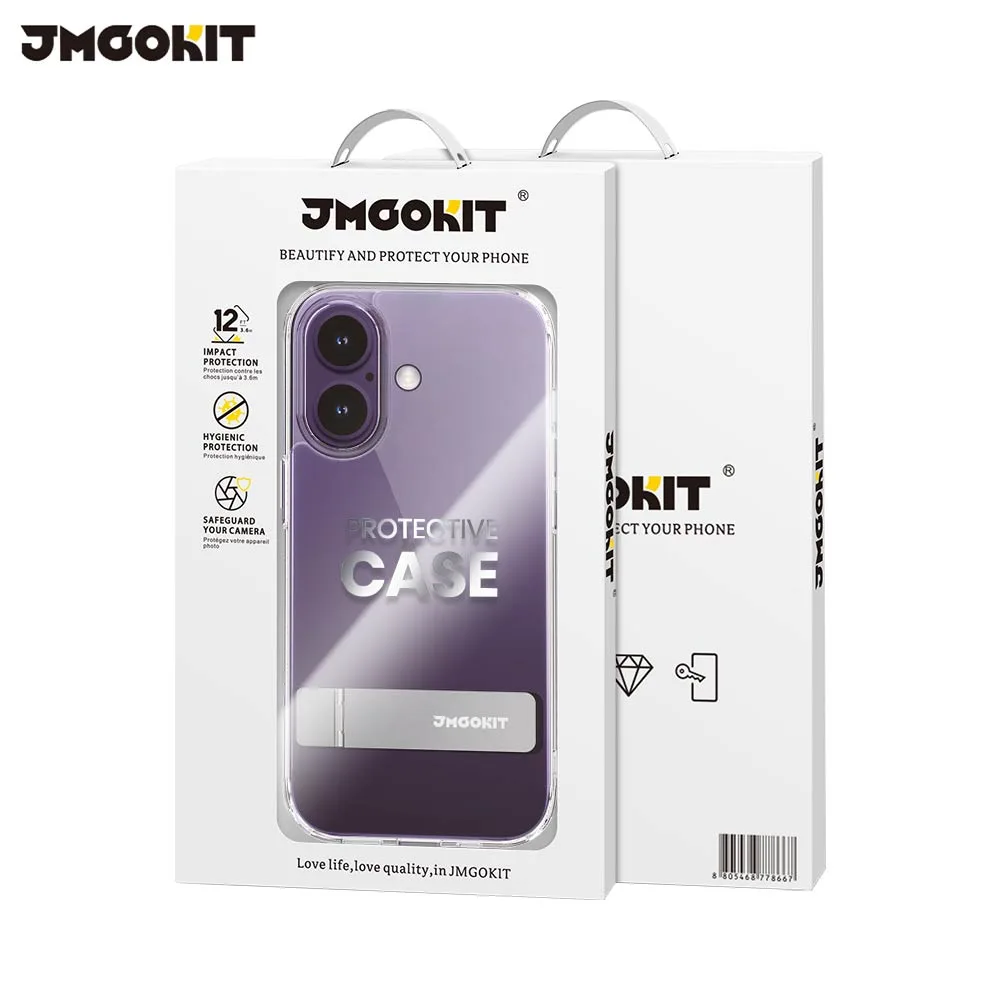 Coque de Protection Metal Bracket JMGOKIT pour Apple iPhone 16 Transparent — vue 2