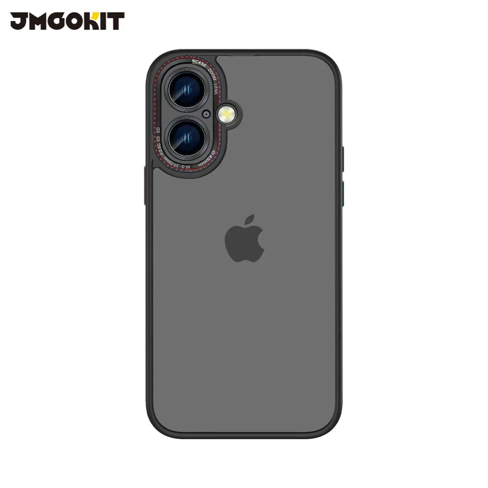 Coque de Protection Canon Lens JMGOKIT pour Apple iPhone 16 Noir
