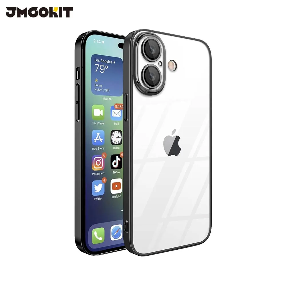 Coque Crystal Glass JMGOKIT Apple iPhone 16 Plus Noir