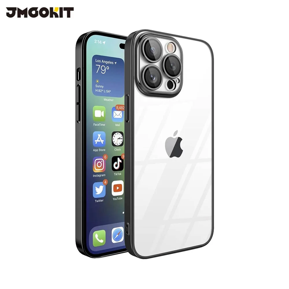 Coque de Protection Crystal Glass JMGOKIT pour Apple iPhone 16 Pro Noir