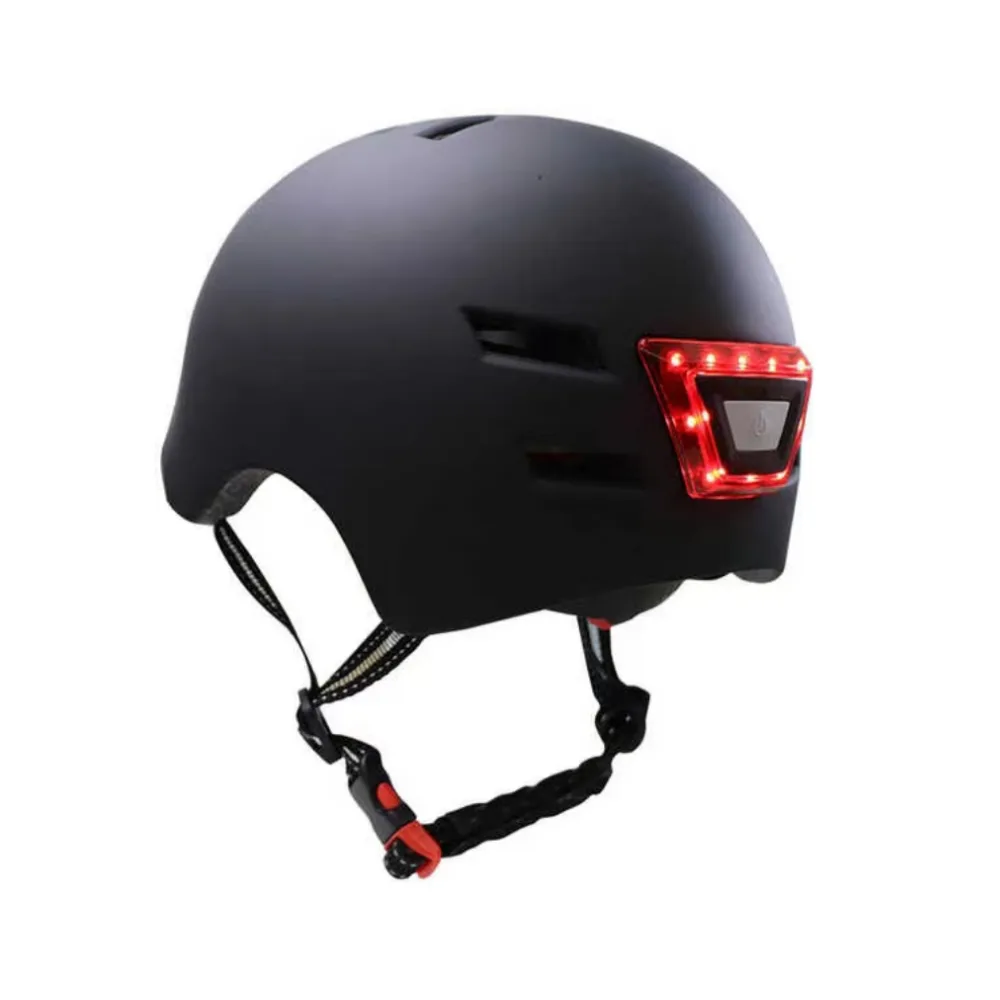 Casque pour Trottinette Électrique avec Eclairage LED Avant & Arrière Rechargeable (Taille L) Micro USB (T-16C Black Large) Noir — vue 2