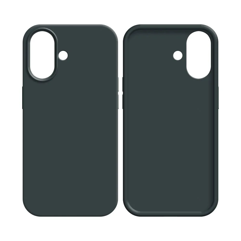 Coque Silicone Compatible pour Apple iPhone 16 Noir