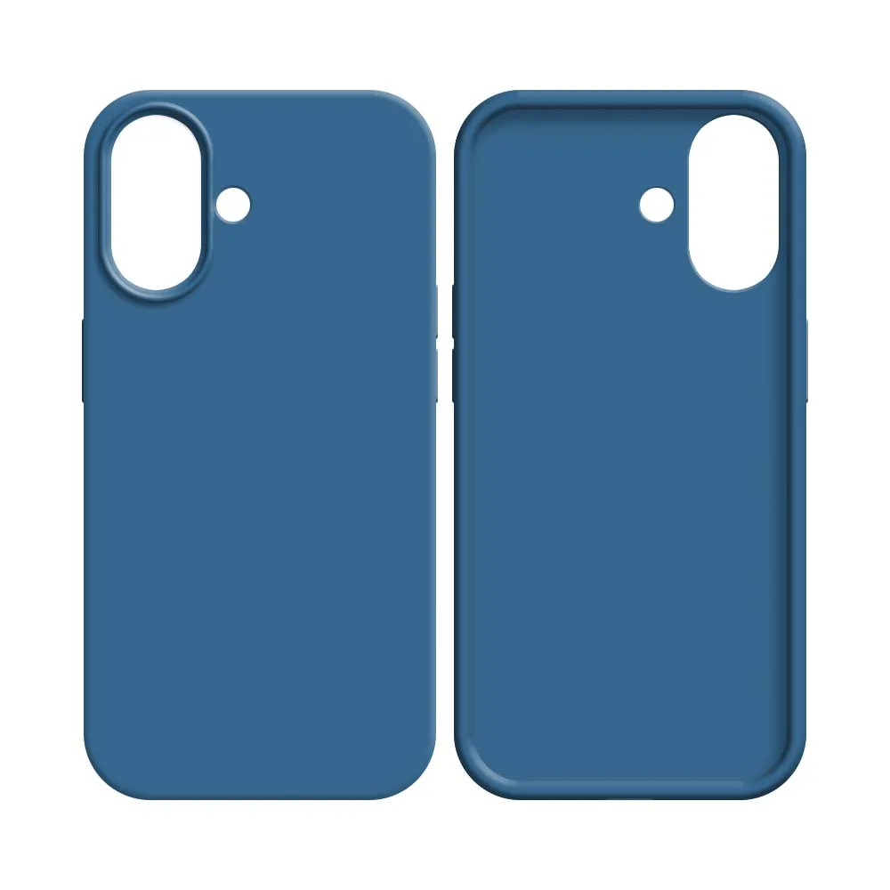 Coque Silicone Compatible pour Apple iPhone 16 Bleu Marine