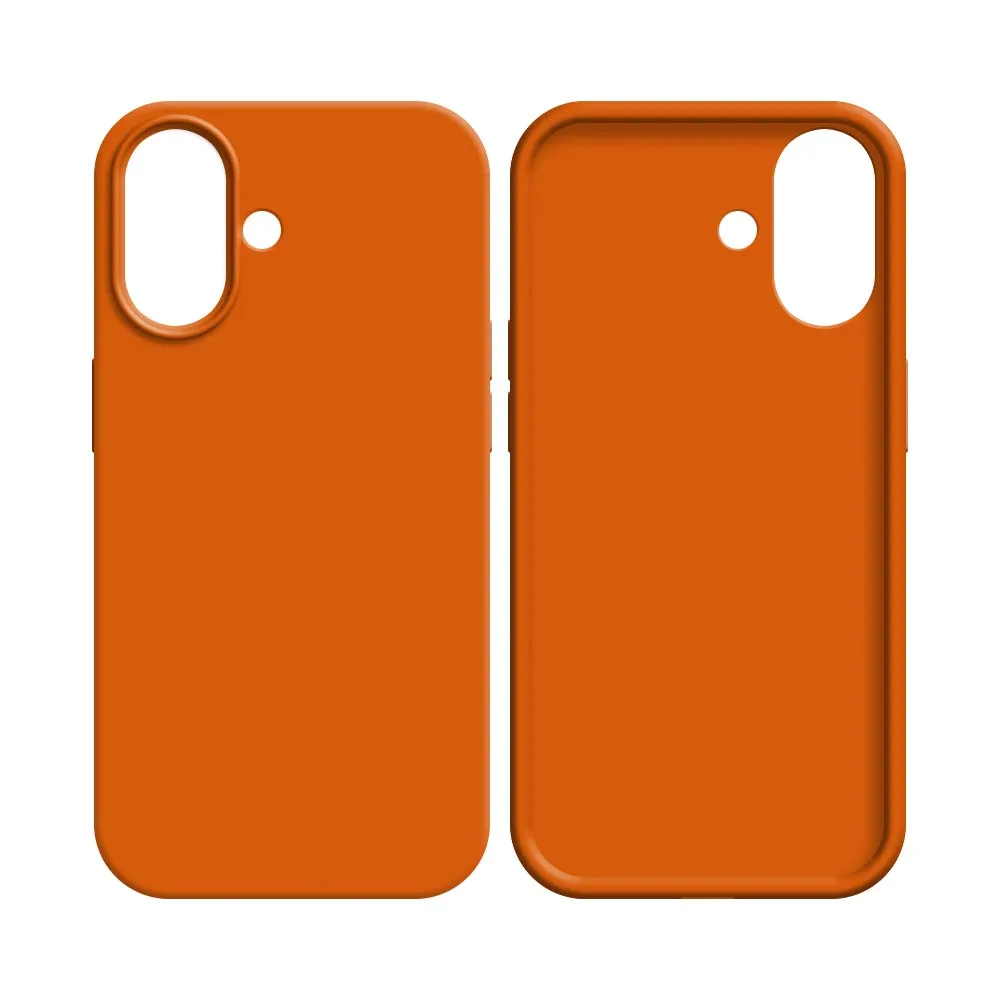Coque Silicone Compatible pour Apple iPhone 16 Plus Orange