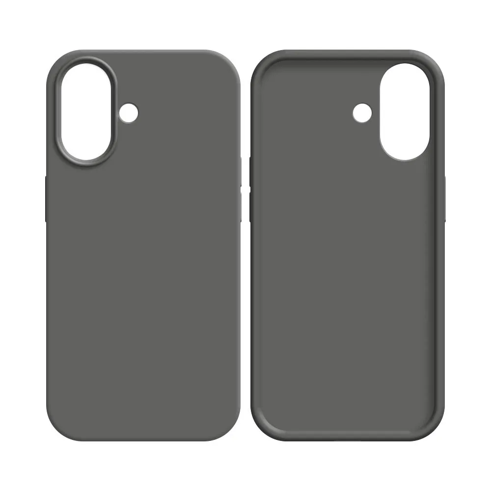 Coque Silicone Compatible pour Apple iPhone 16 Plus Gris Foncé