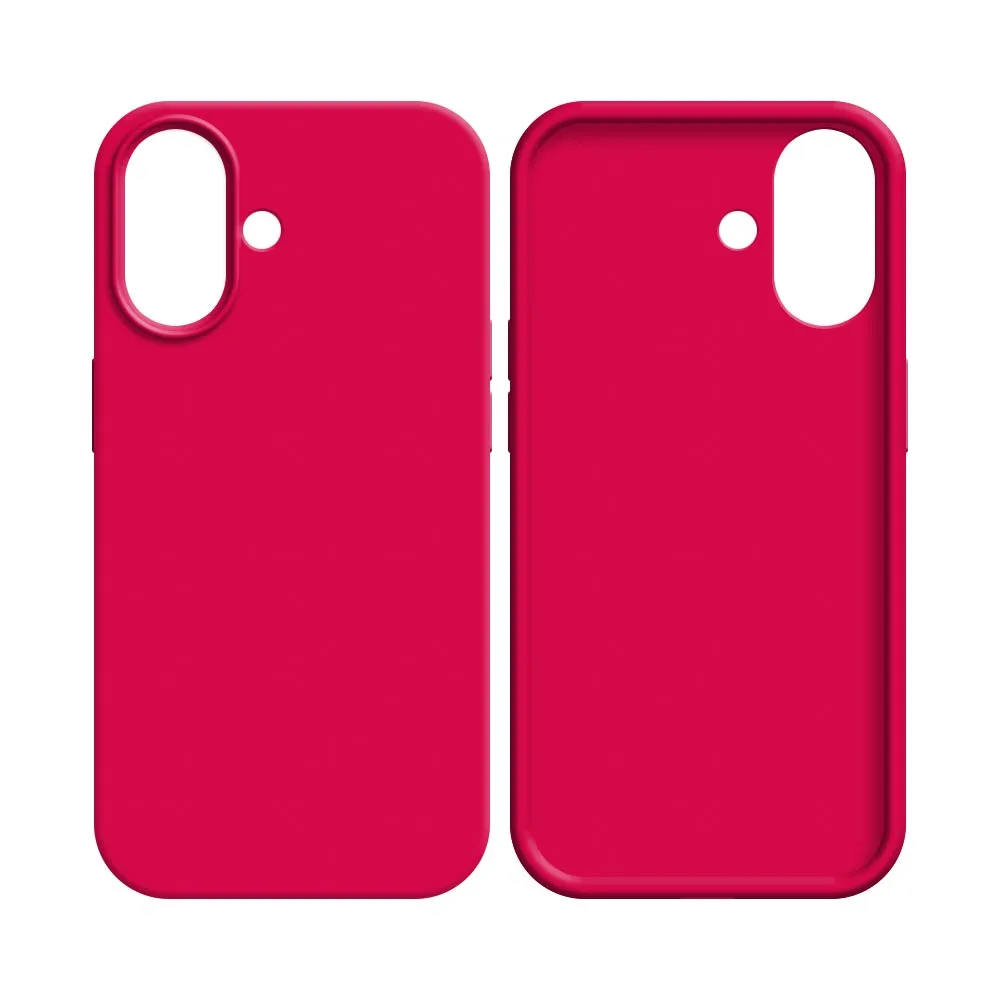 Coque Silicone Compatible pour Apple iPhone 16 Plus Rose Vif