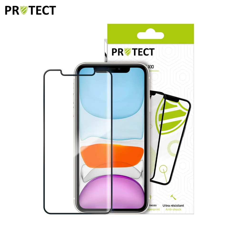 Pack Verre Trempé Intégral PROTECT pour Apple iPhone 11 & XR x10 Noir — vue 2