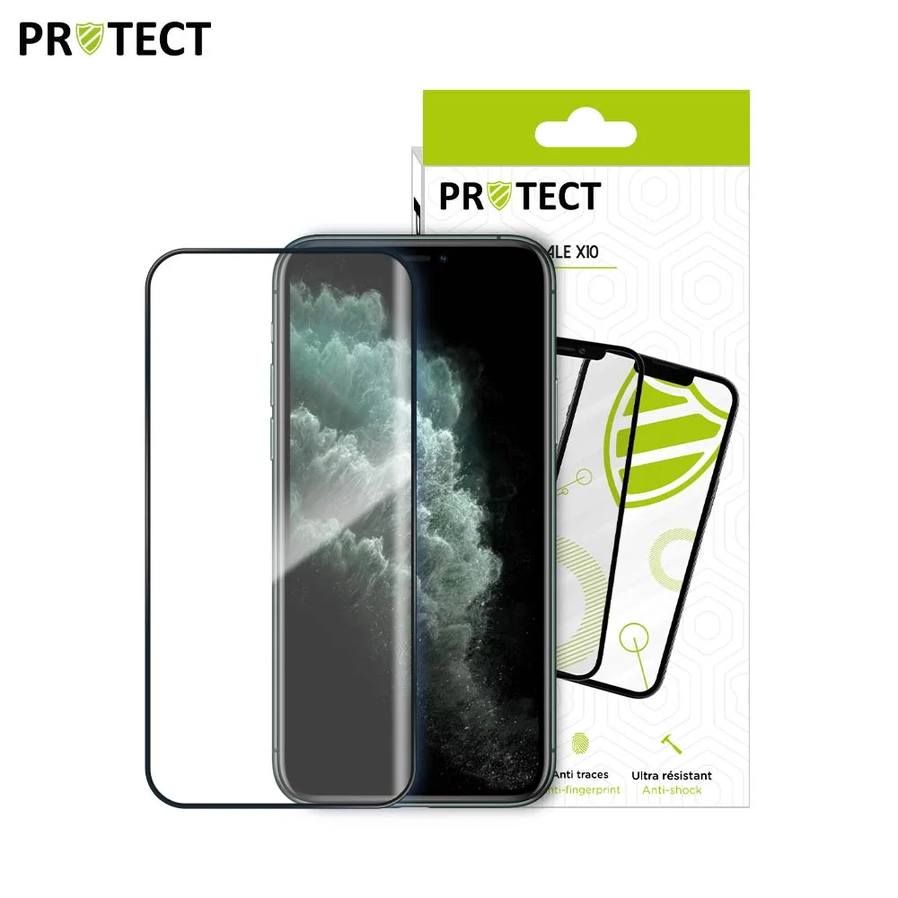 Pack Verre Trempé Intégral PROTECT pour Apple iPhone 11 Pro Max & XS Max x10 Noir — vue 2