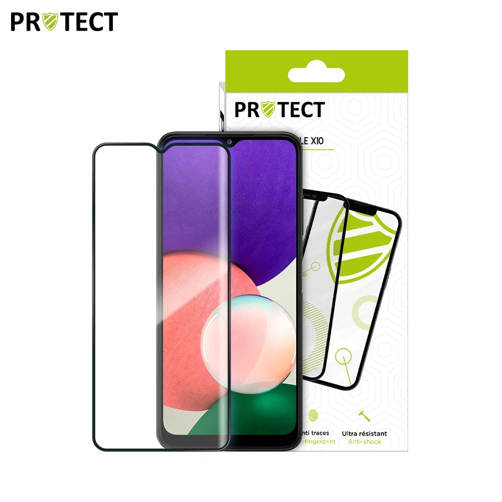 Pack Verre Trempé Intégral PROTECT pour Samsung Galaxy A22 5G A226B x10 Noir — vue 2