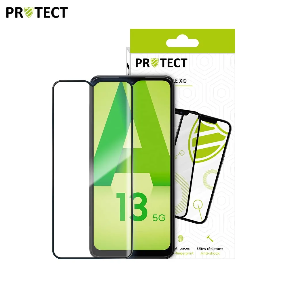 Pack Verre Trempé Intégral PROTECT pour Samsung Galaxy A13 5G A136 x10 Noir — vue 2