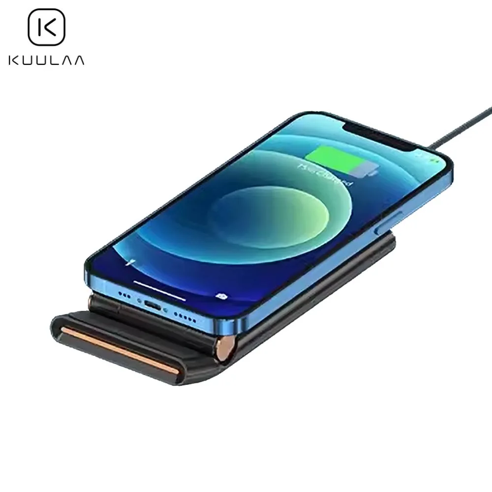 Station de Charge sans Fil Kuulaa Pliable 3 en 1 Noir — vue 4