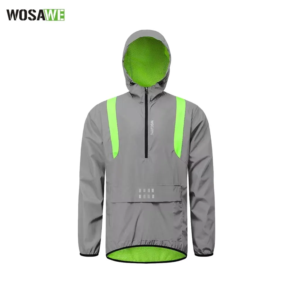 Veste Réfléchissante Coupe-Vent WOSAWE BT225 Imperméable avec Capuche (taille XS) Gris