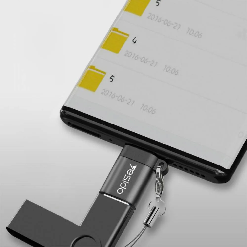 Adaptateur OTG USB Femelle vers USB-C Mâle Yesido GS06 — vue 2