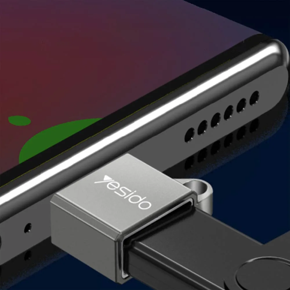 Adaptateur OTG USB Femelle vers USB-C Mâle Yesido GS08 — vue 3