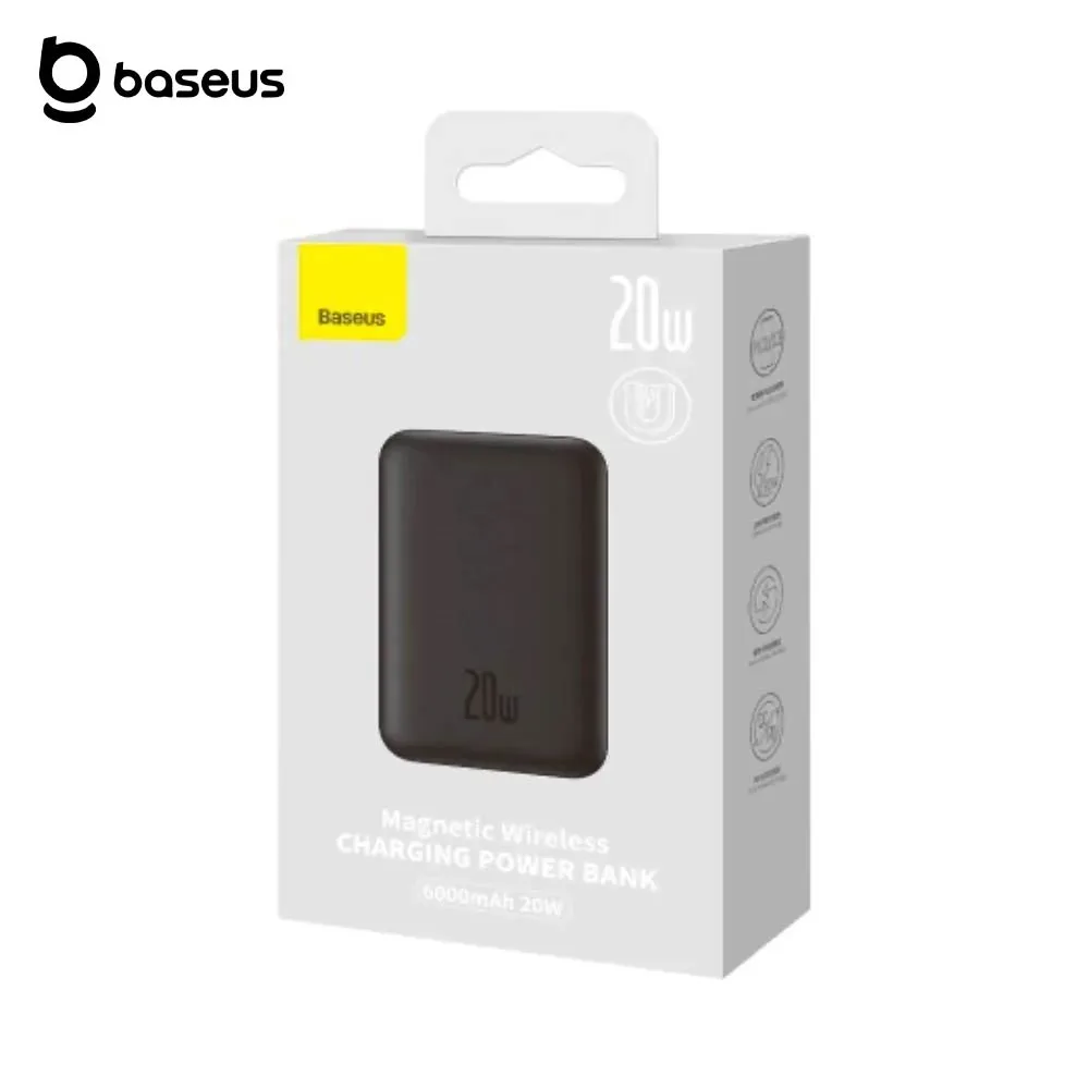 Batterie Externe Power Bank Sans Fil Magnétique Baseus PPCXW06 6000mAh 20W (avec Câble Type-C vers Type-C) PPCX020001 Noir — vue 4