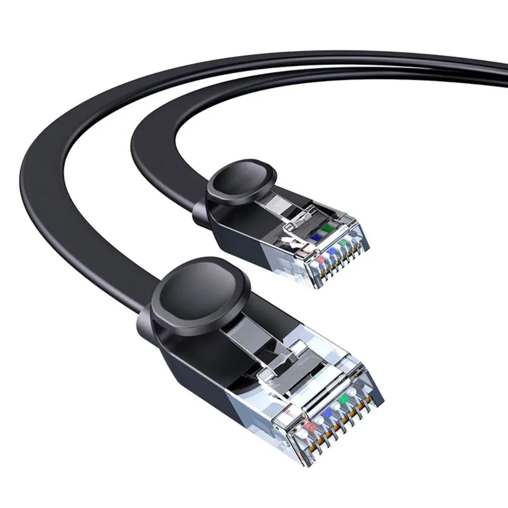 Câble Ethernet RJ45 Baseus Plat (1m) Cat 6 1000Mbps 250MHz Noir — vue 2