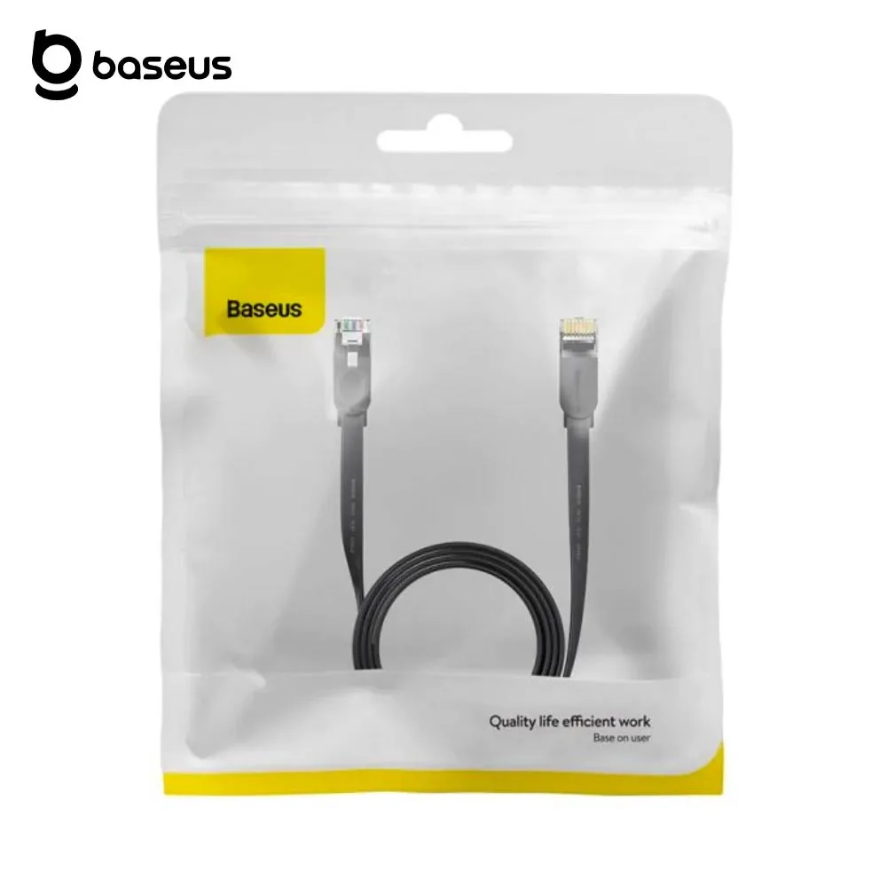 Câble Ethernet RJ45 Baseus Plat (1m) Cat 6 1000Mbps 250MHz Noir — vue 3