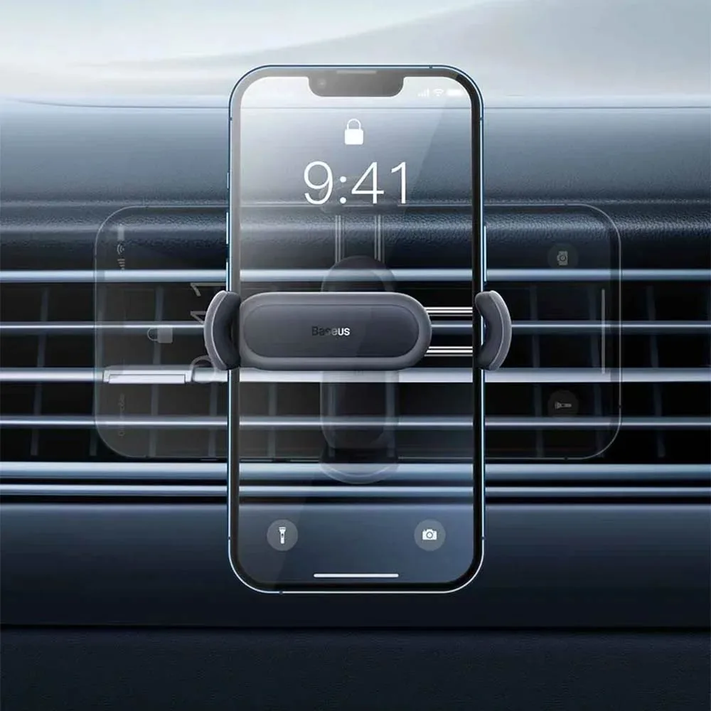 Support Smartphone pour Voiture Baseus (Grille d'Aération) Noir — vue 3