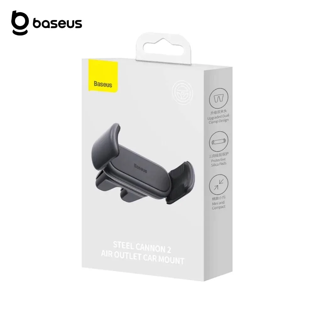 Support Smartphone pour Voiture Baseus (Grille d'Aération) Noir — vue 4