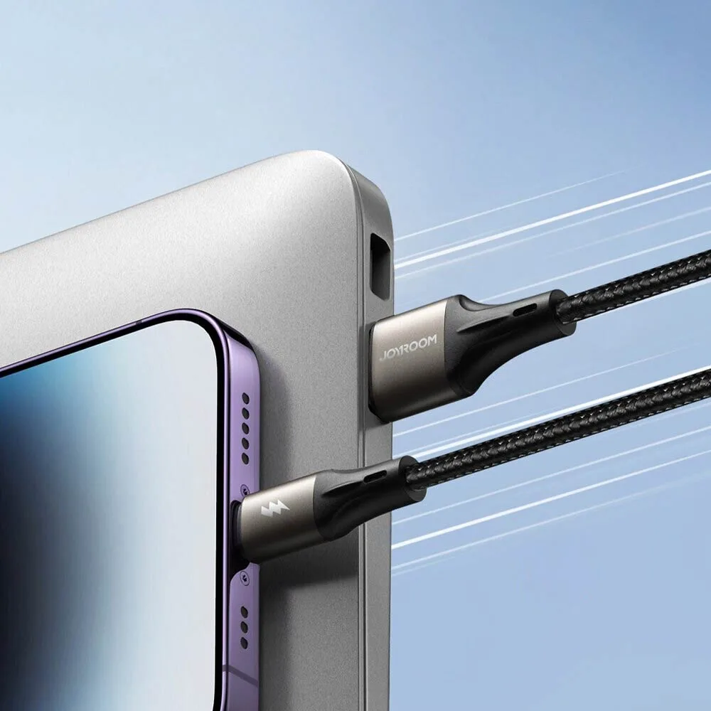 Câble Data USB-C vers USB-C JOYROOM Light-Speed Series 100W (1.2m) Noir — vue 3