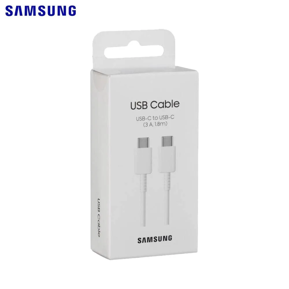 Câble Data USB-C vers USB-C Samsung 3A (1.8m) Blanc