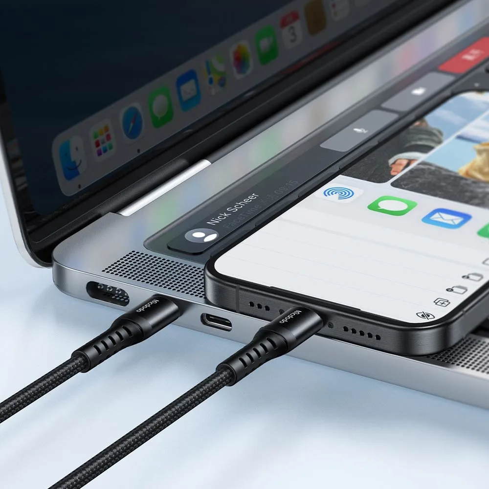 Câble Data USB-C vers USB-C Mcdodo 60W 1m Noir — vue 2