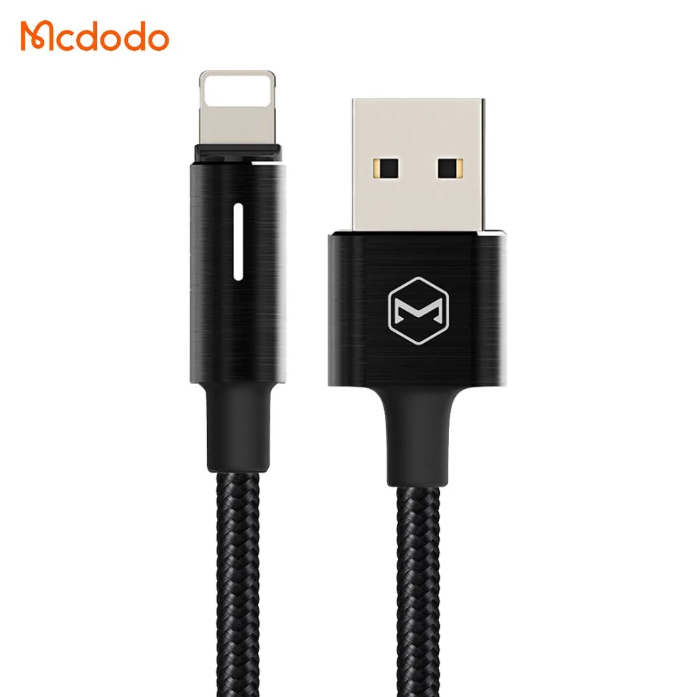 Câble Data USB vers Lightning Mcdodo (Mise Hors Tension Automatique et Indicateur LED) 1.2 m Noir