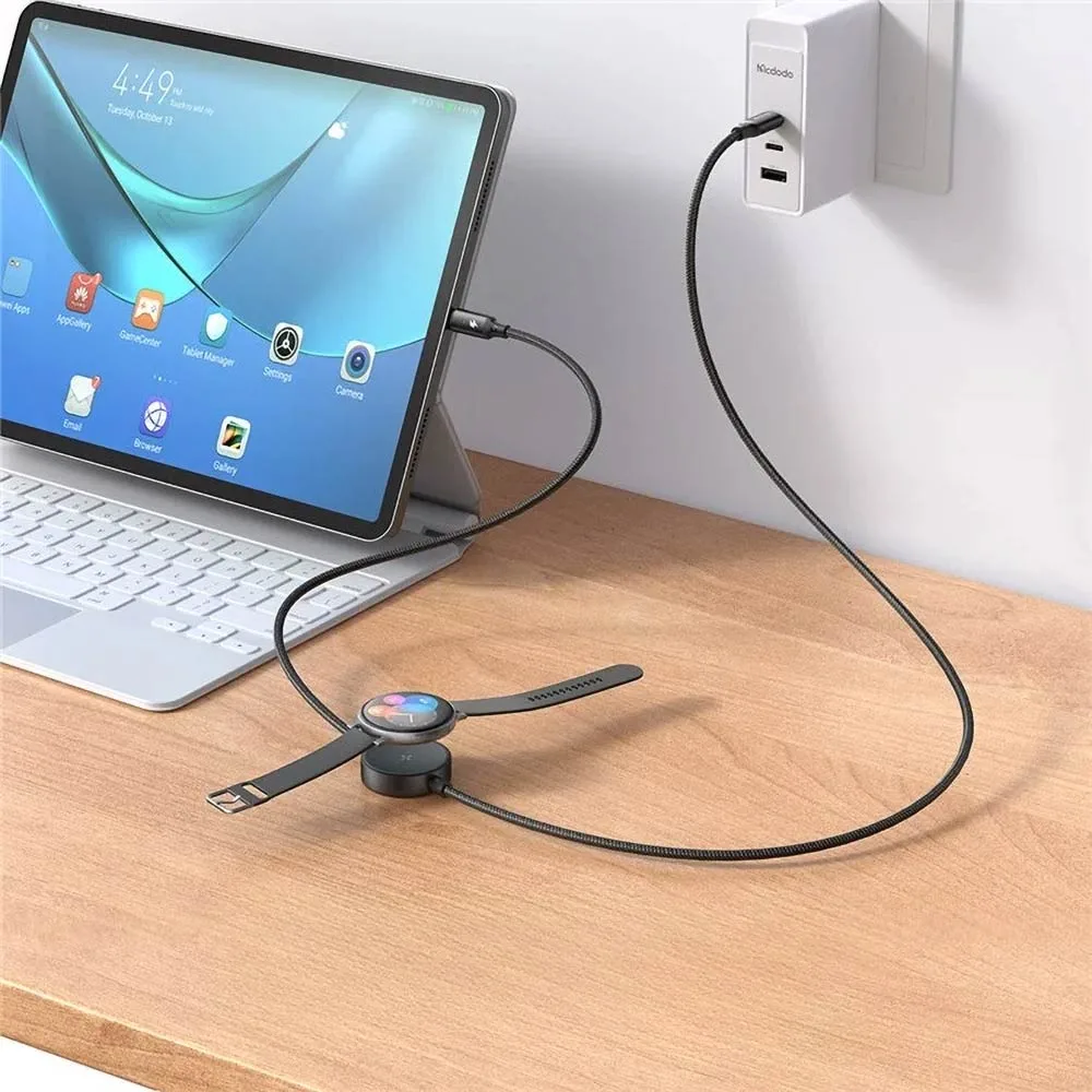 Câble de Charge Montre Connectée Mcdodo Type-C vers Type-C 60W + Pad de Charge à Induction Samsung Watch (1.5m) Noir — vue 2
