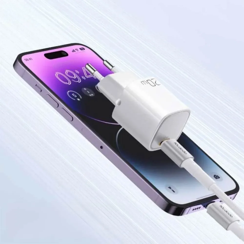 Chargeur Secteur USB-C Mcdodo Charge Rapide 20W Blanc — vue 2