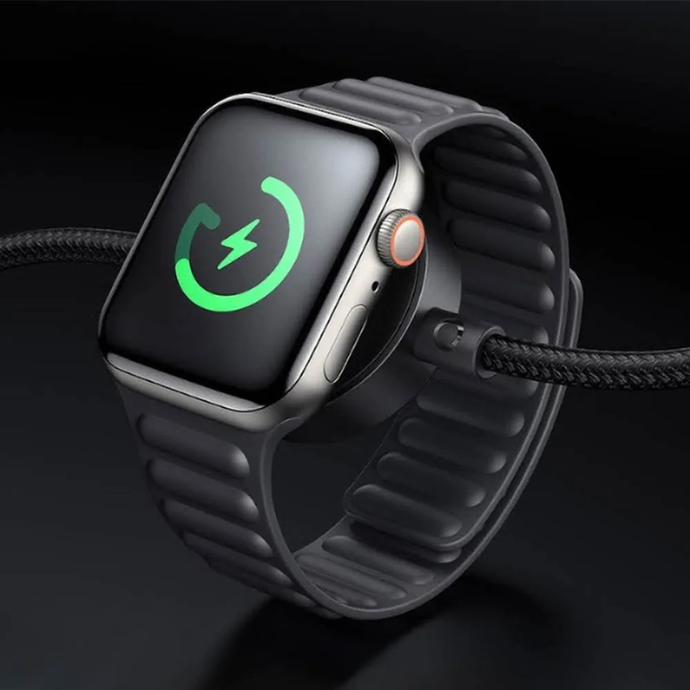 Câble de Charge Montre Connectée Mcdodo Type-C vers Type-C 60W + Pad de Charge à Induction Apple Watch (1.5m) Noir — vue 2