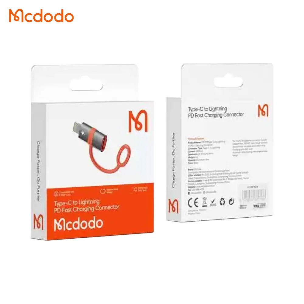 Adaptateur OTG USB-C Femelle vers Lightning Mâle Mcdodo Noir — vue 2
