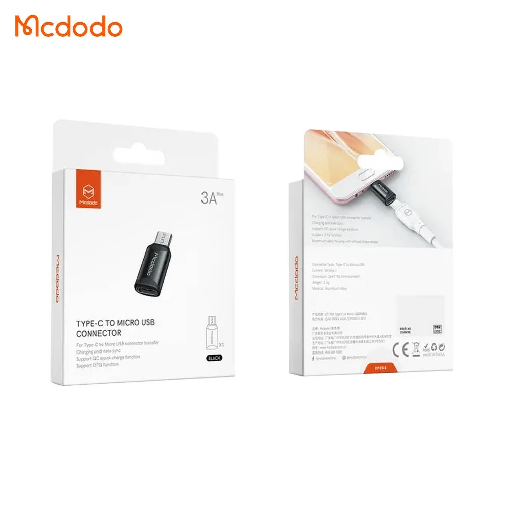 Adaptateur OTG Mcdodo Type-C Femelle vers MicroUSB Noir — vue 4