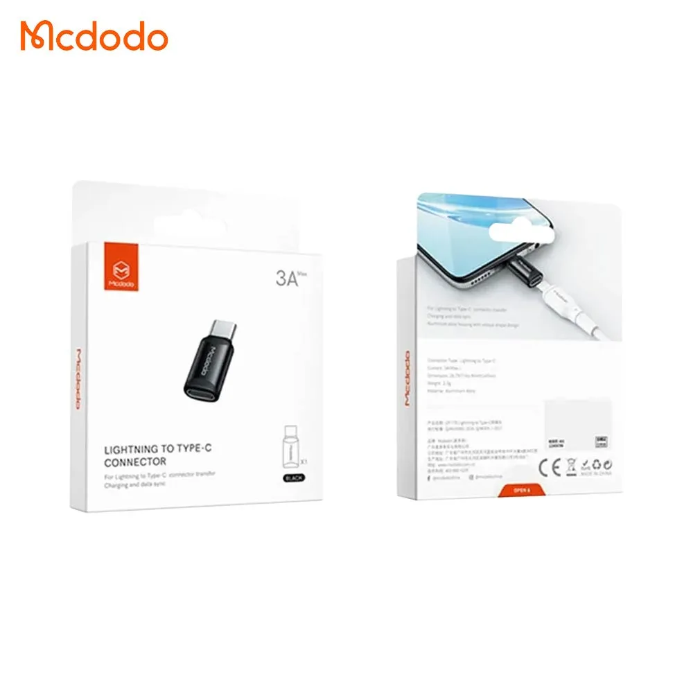 Adaptateur OTG Mcdodo Lightning Femelle vers Type-C Noir — vue 2