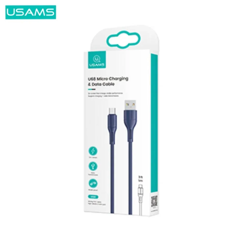 Câble Data USB vers USB-C Usams SJ501USB03 U68 2A (1m) Bleu — vue 3