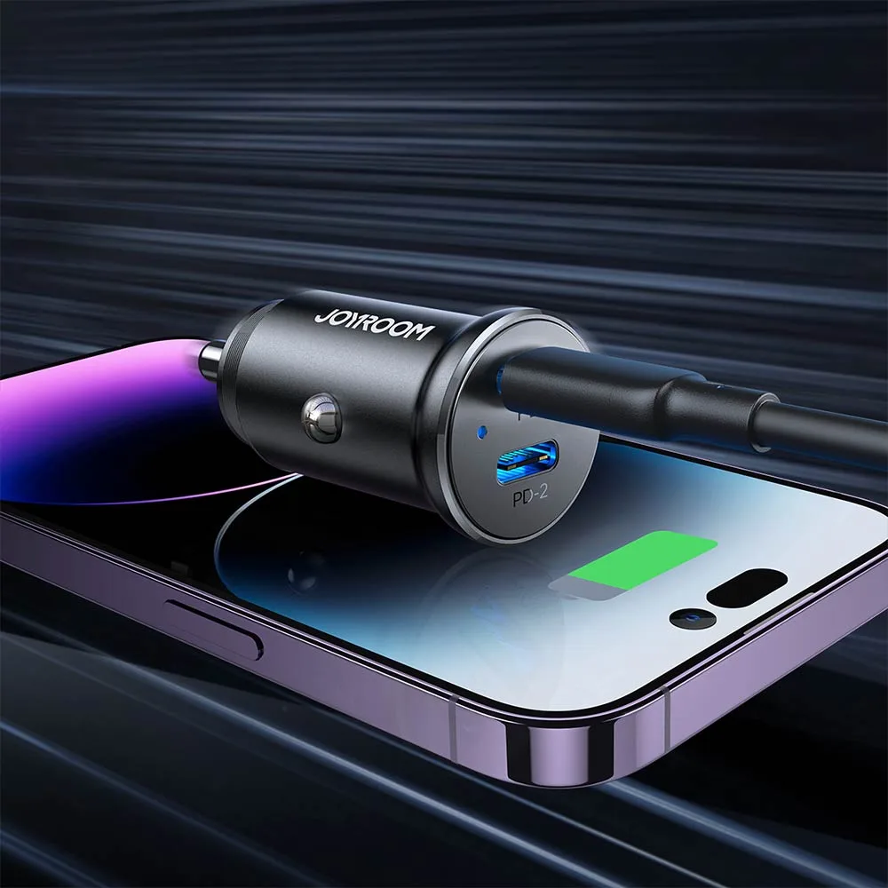 Chargeur Allume-Cigare JOYROOM Double Type-C PD 30W Noir — vue 2