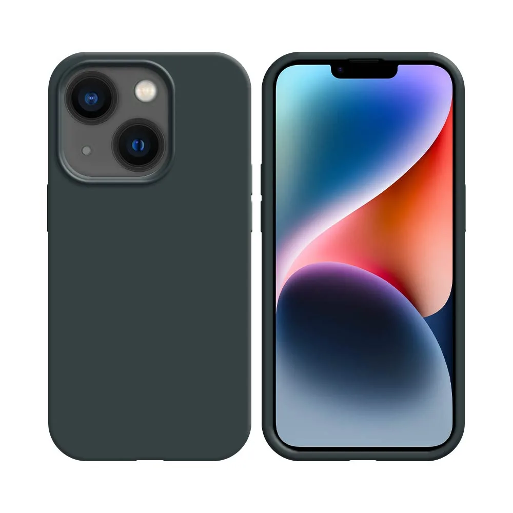 Pack de 10 Coques Silicone Compatible pour Apple iPhone 14 Bulk Noir