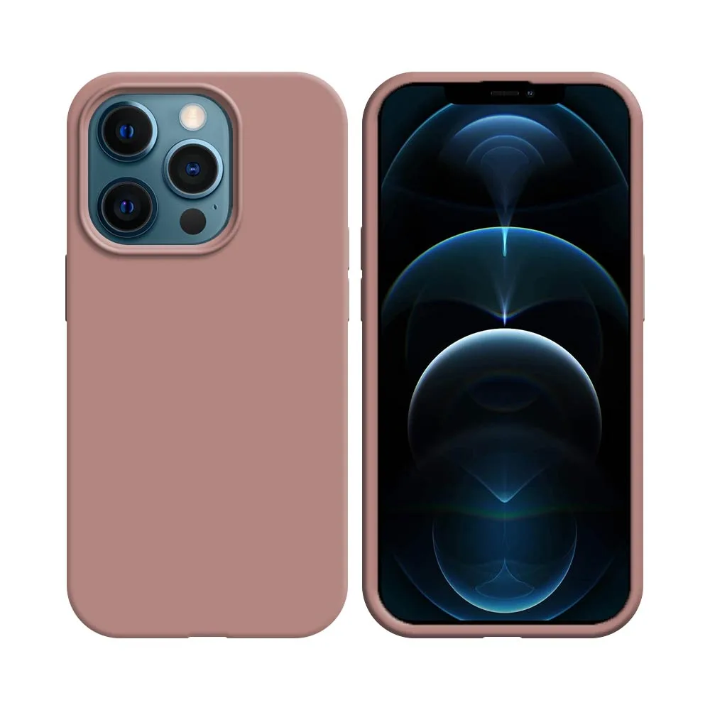 Coque Silicone Compatible pour Apple iPhone 12 & 12 Pro Rose