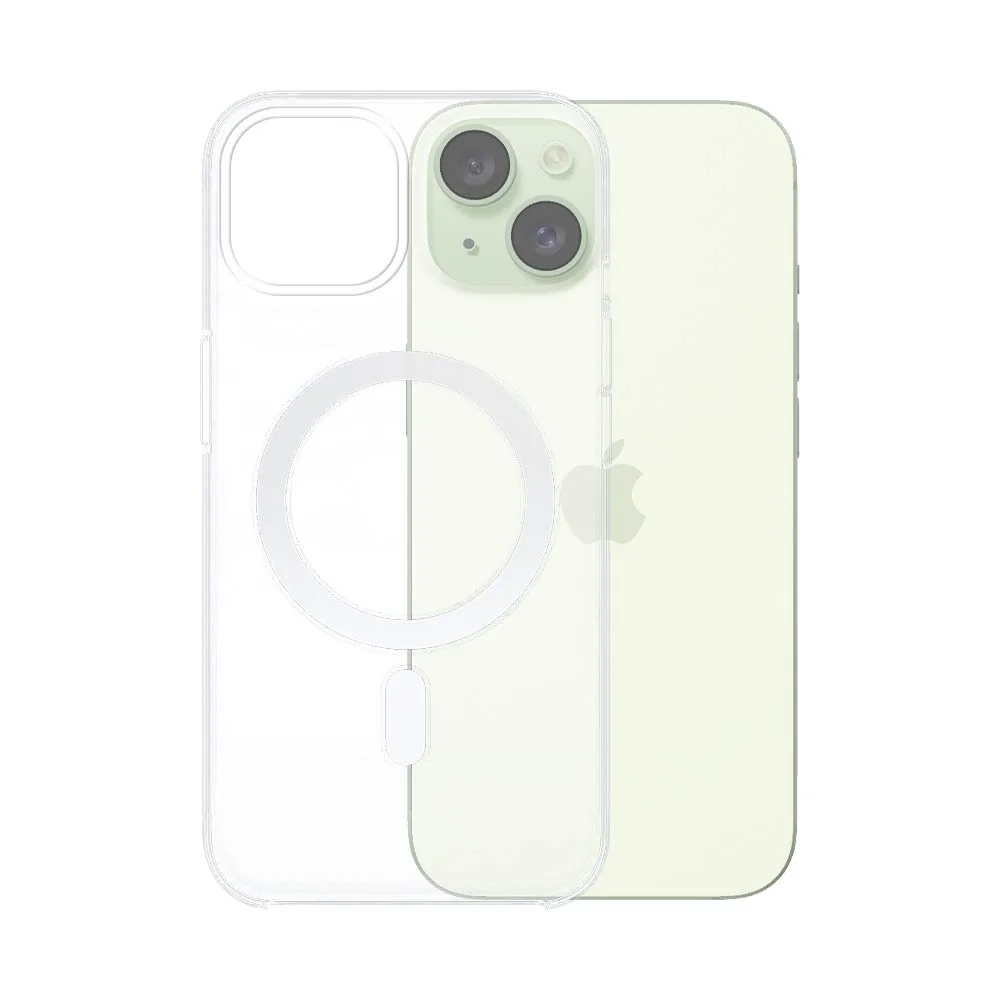 Coque Silicone MagSafe Compatible pour Apple iPhone 15 Transparent
