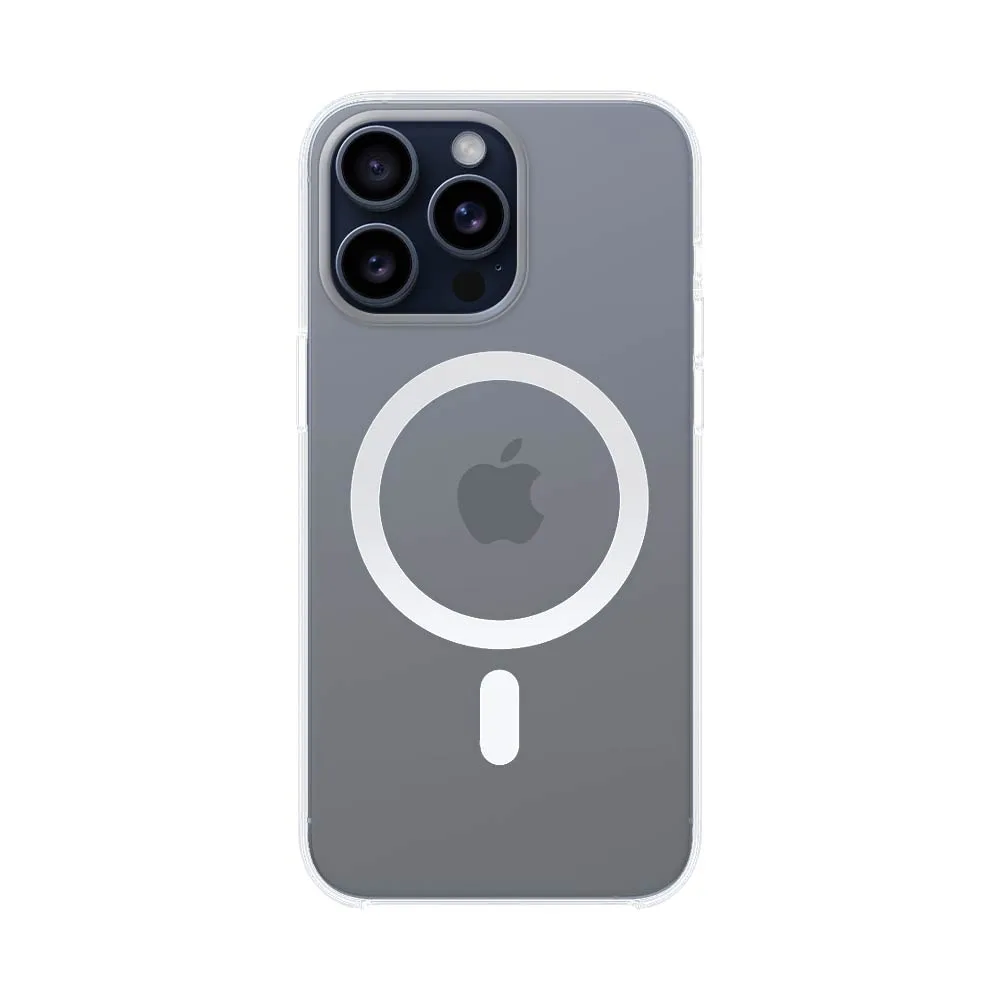 Coque Silicone MagSafe Compatible pour Apple iPhone 15 Pro Max Transparent — vue 2