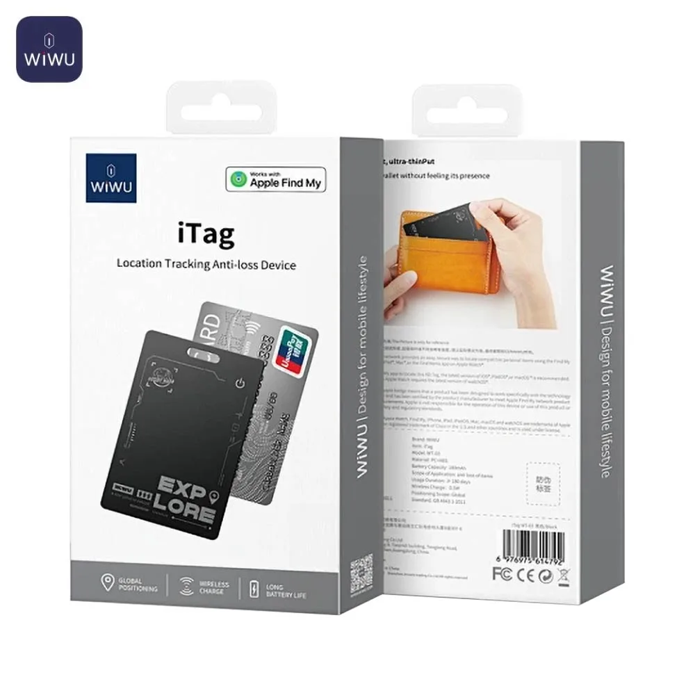 Traceur GPS Wiwu AirCard iOS Noir — vue 3