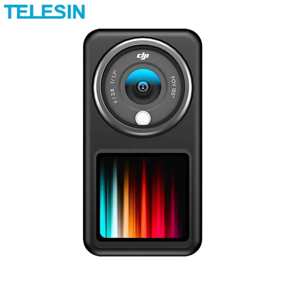 Coque Silicone TELESIN pour DJI Action 2 Dual-Screen Combo Noir