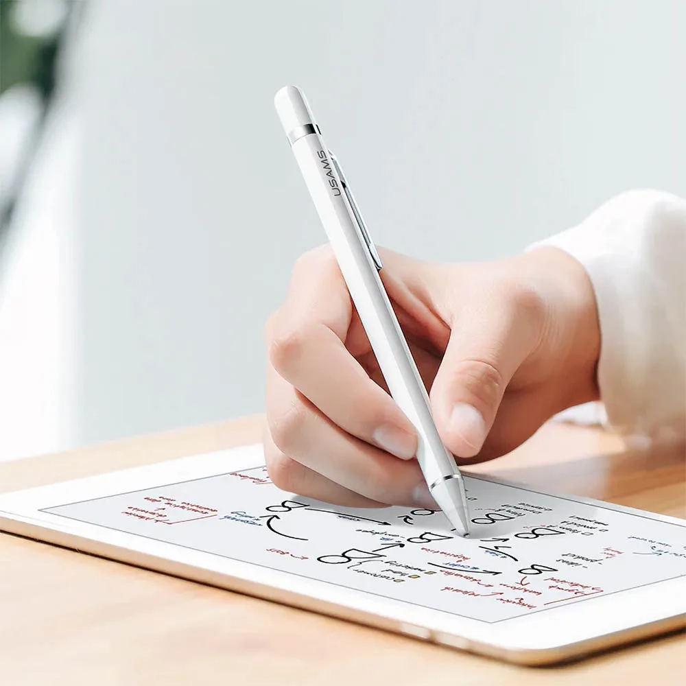 Stylet Usams Fine-tip Active Capacitive Stylus Pen MicroUSB 140mAh Blanc — vue 2