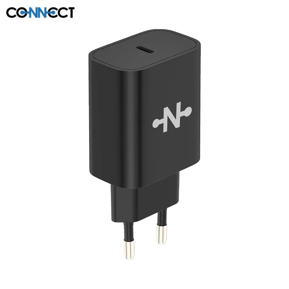 Chargeur Secteur USB-C CONNECT 20W Noir