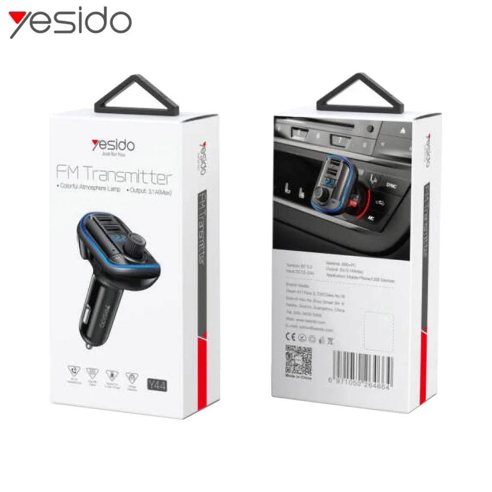 Transmetteur FM Bluetooth & Chargeur Voiture Yesido Y44 — vue 3